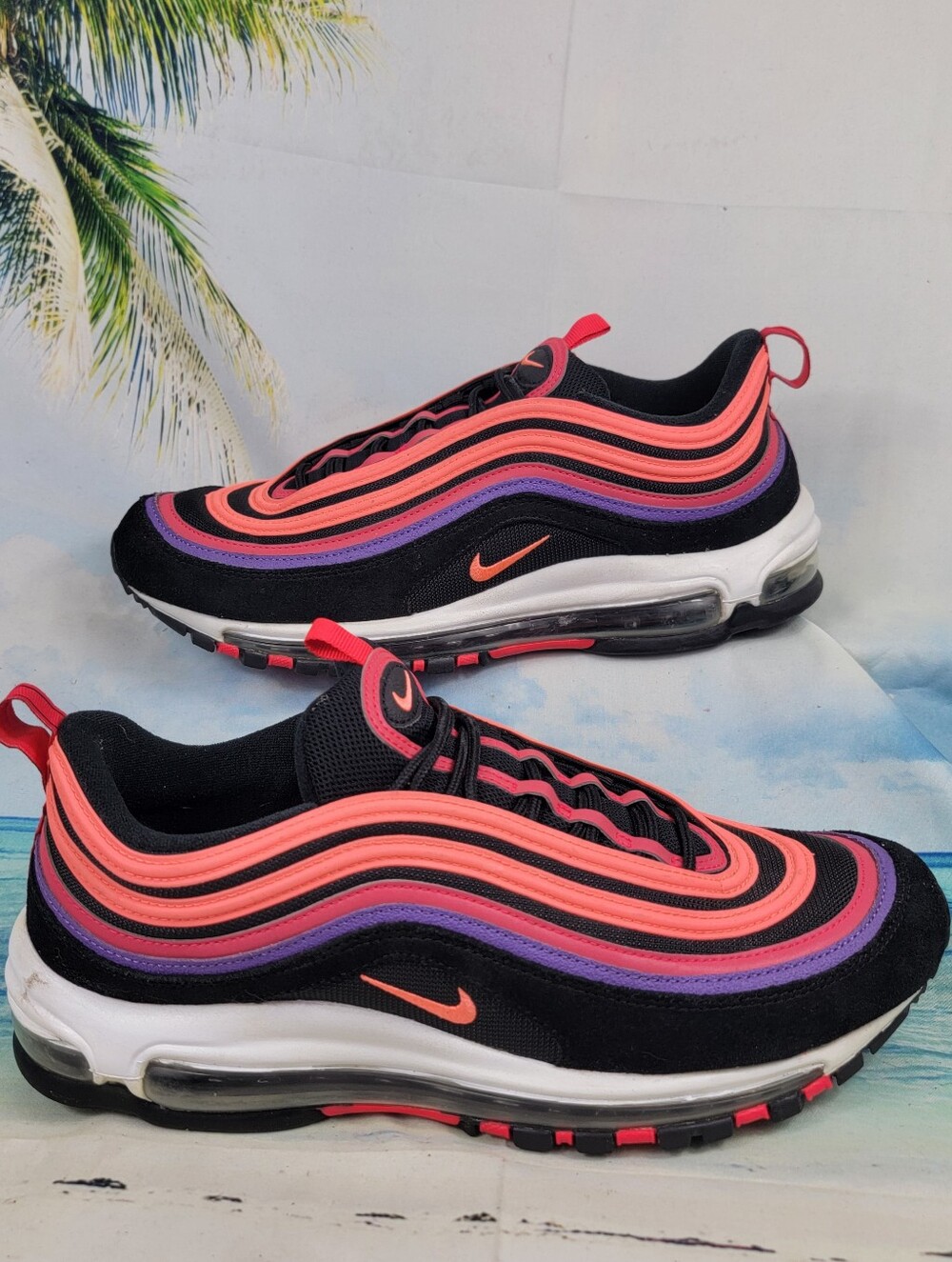 Nike Air Max 97’ Sunset Mens 11 Black, Bright Mango & SIREN